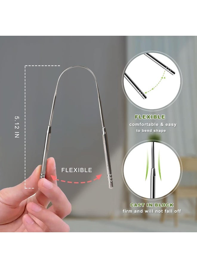Bealihelp 2 Pack Tongue Scraper, 100% Surgical 304 Stainless Steel Tongue Cleaner for Adults And Kids, Professional Tongue Brush for Oral Care, Improve Bad Breath and Fresh Breath - Image 5